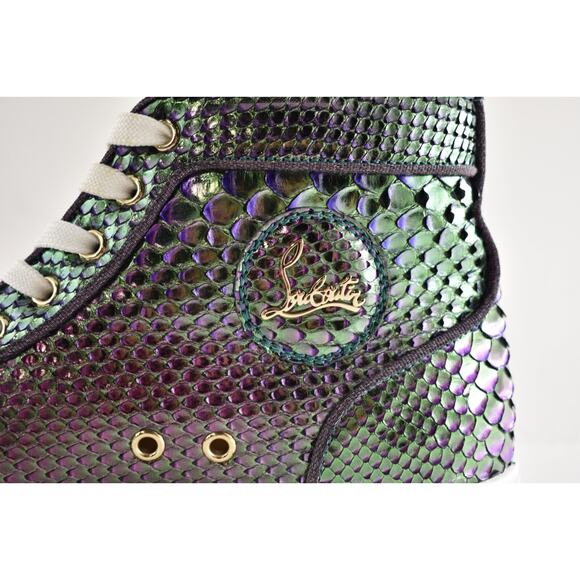 Christian Louboutin Bip Bip Orlato Flat Python Snakeskin High Top Sneaker 41 - Picture 10 of 14